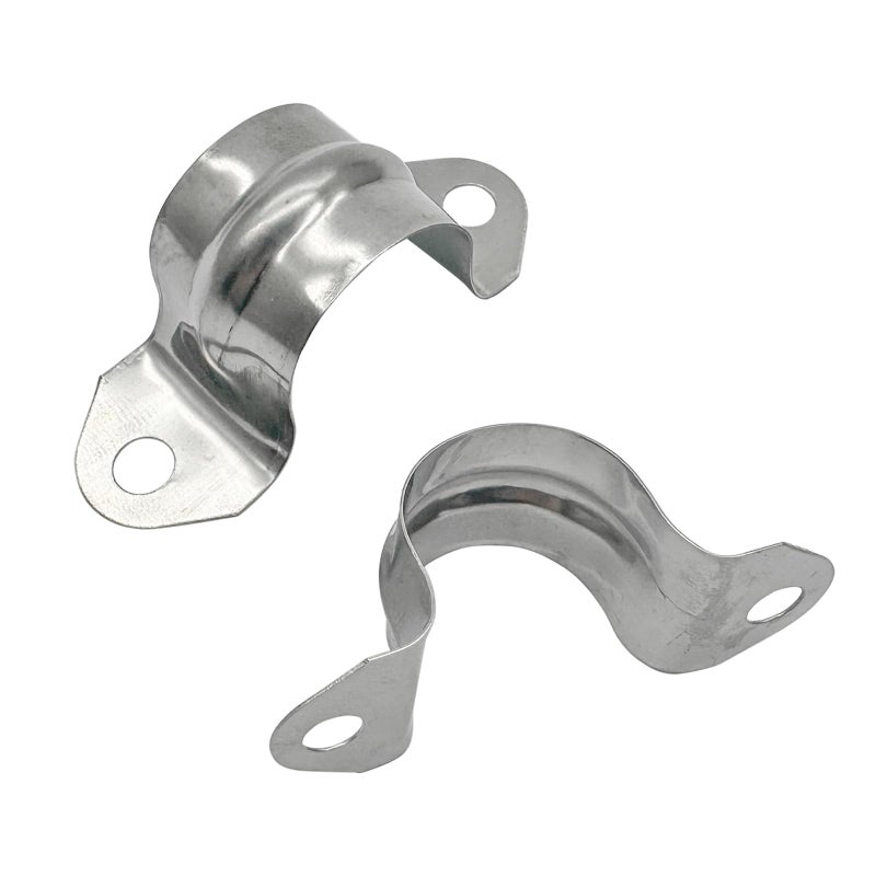 ZLYY 1/2inch Two Hole Strap U Bracket Stainless Steel Tube Strap Tension Clip Assortment Kit Heavy Duty Rigid Pipe Strap Clamp 50PCSï¼ˆ20mmï¼‰ - Image 4
